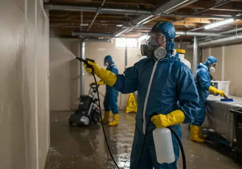 Basement Sanitization and Antimicrobial Treatment process in Naples, UT