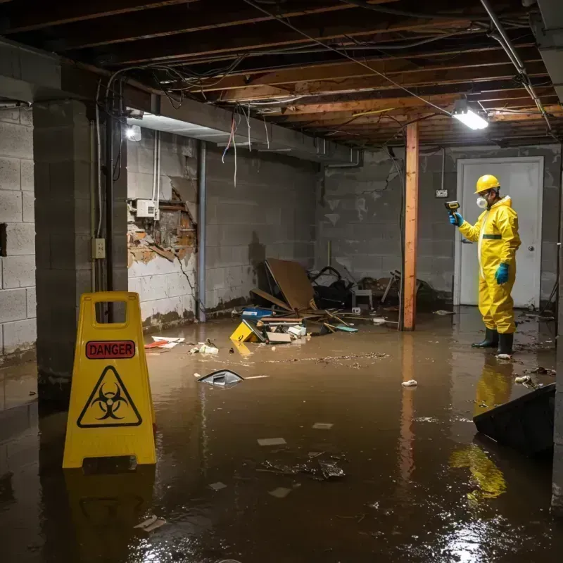 Flooded Basement Electrical Hazard in Naples, UT Property